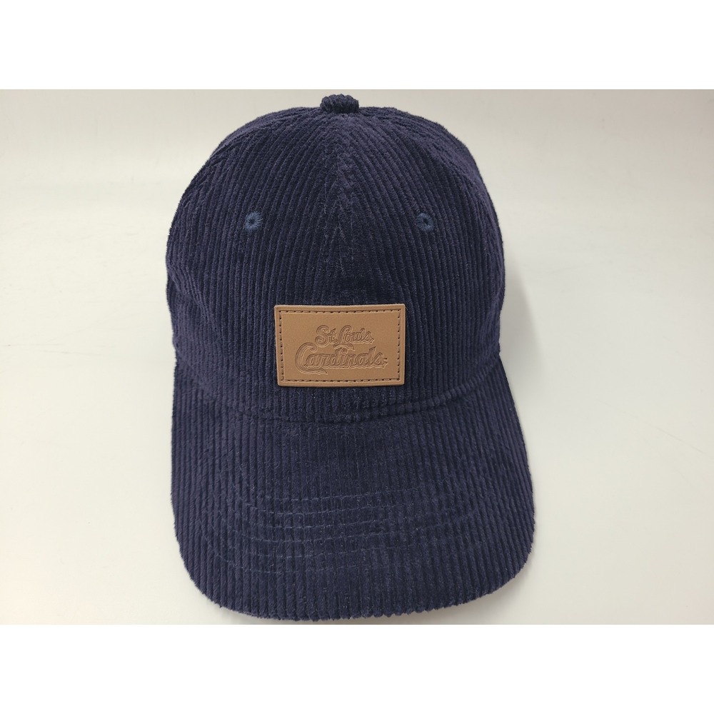 St Louis Cardinals BC Corduroy Leather Strapback Adjustable Hat Cap SGA MLB Blue